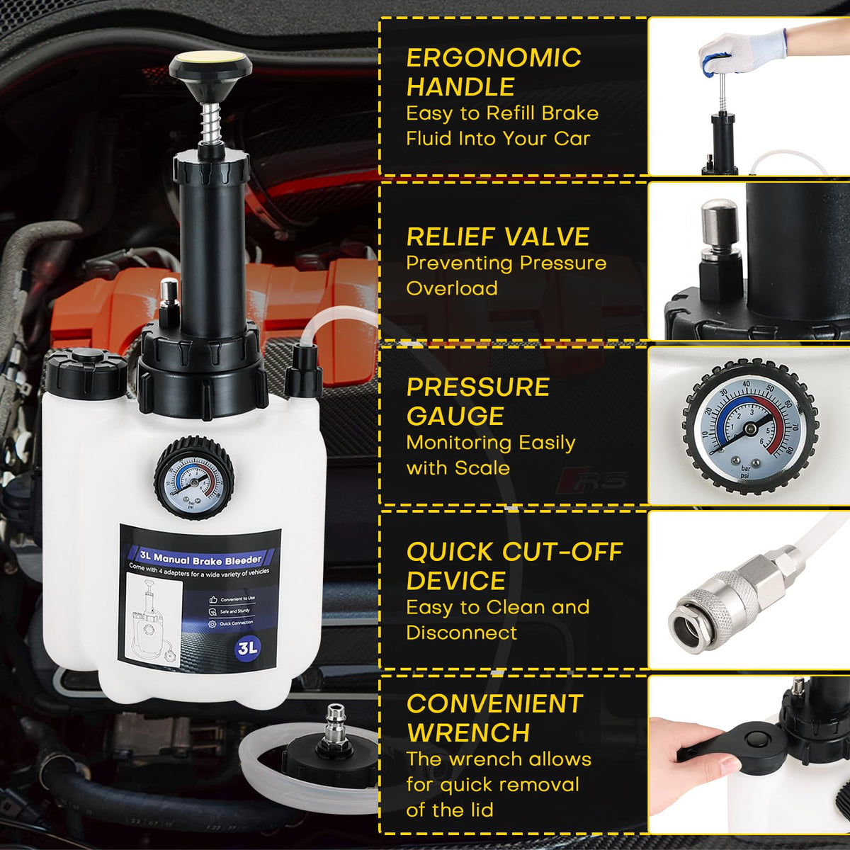 Acymner 1L collection bottle close-up showing clear fluid level benefit