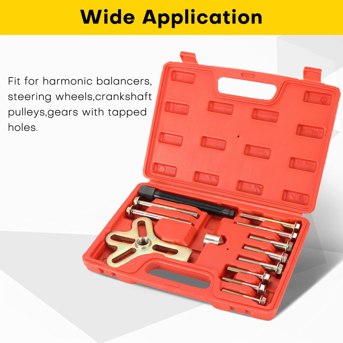 Acymner heavy-duty case open with tools organized, protects finishes and parts