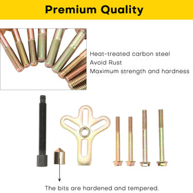 Acymner center bolt with floating swivel, prevents shaft marring and improves alignment