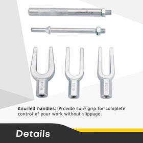 Acymner fork separating a tie rod end showing faster removal benefit