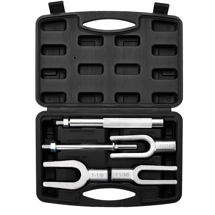 Acymner front view showing full five-piece fork set and durable case, helps quick identification