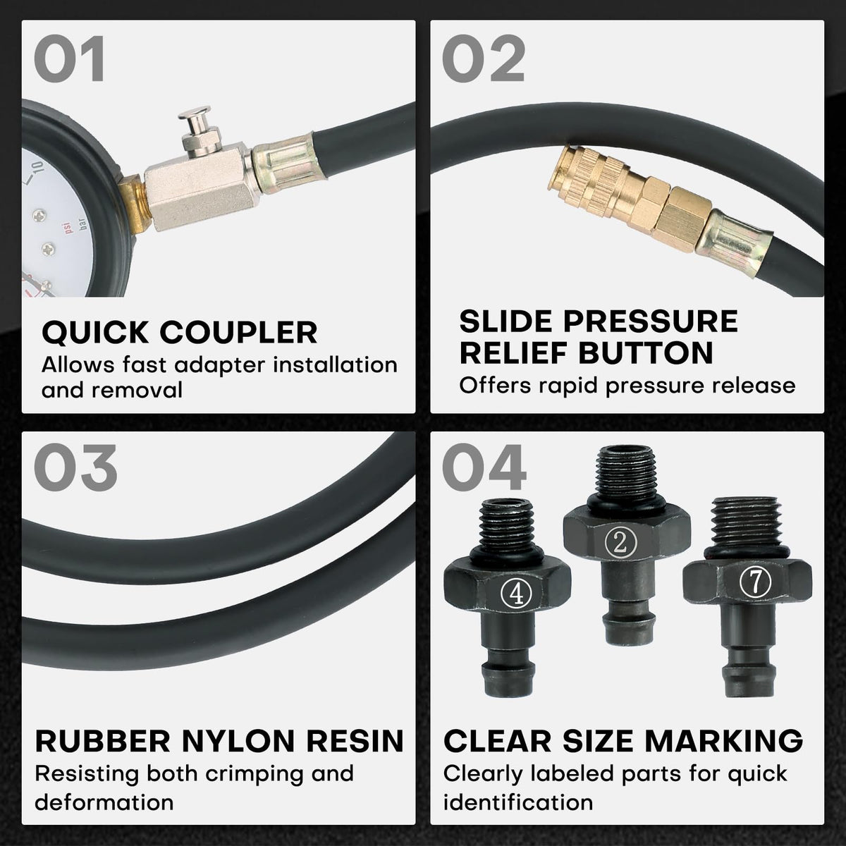 Acymner gauge closeup dial highlighting 0–140 PSI readable face for precise measurement