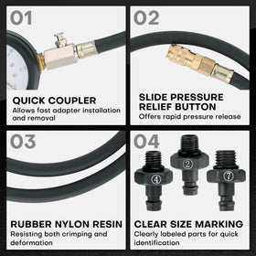 Acymner gauge closeup dial highlighting 0–140 PSI readable face for precise measurement