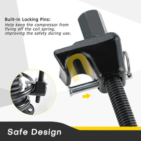 Acymner tool in use on a strut demonstrating safe compression during repair