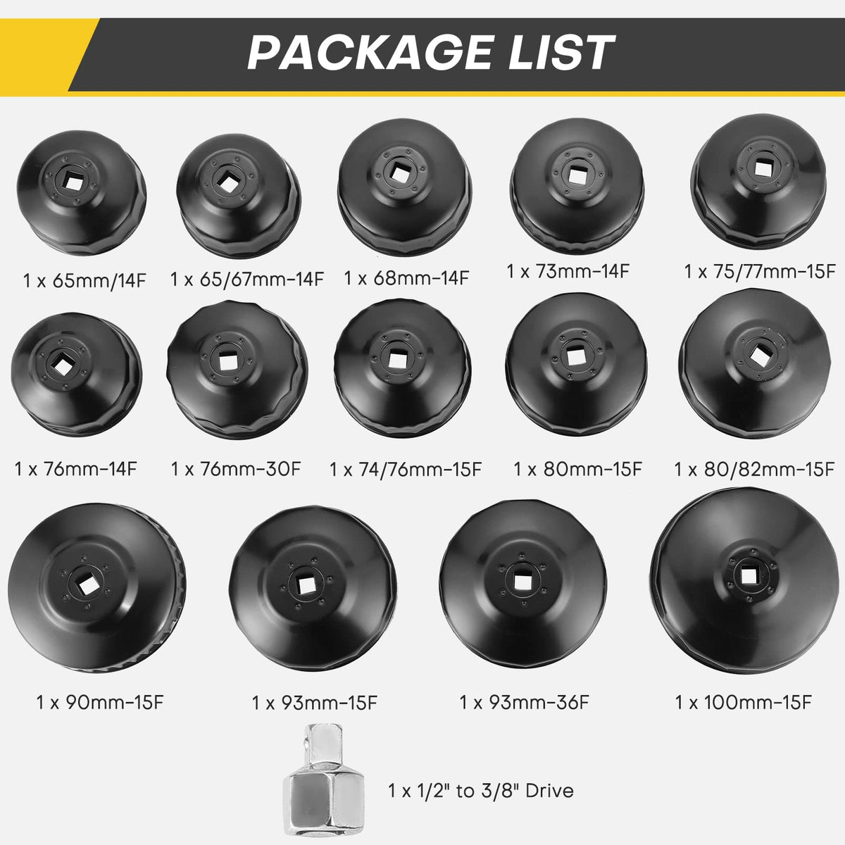 Acymner sockets neatly arranged in molded case for organized storage and fast selection