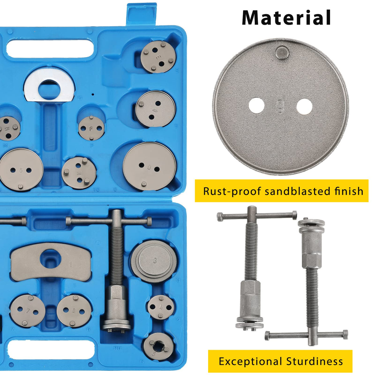 Acymner thrust bolt detail with magnetic tip for faster adapter changes and secure fit