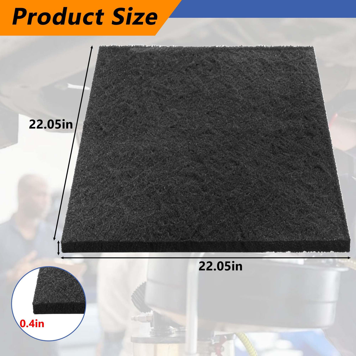 Acyoyava pad placed in a drain pan keeping work area clean