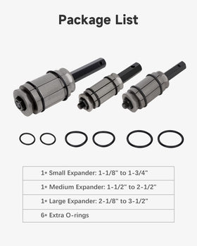 ACZCR medium expander angled view highlighting range and reliability for varied pipes