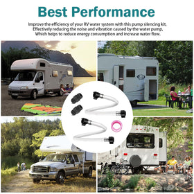 Adabuing RV interior with installed kit illustrating quieter water pump for more comfortable camping
