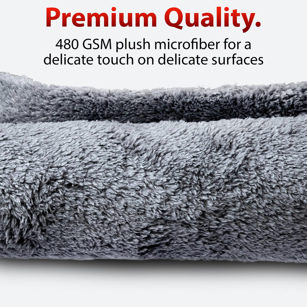 Adam's edgeless towel detail showing smooth border and scratch-free benefit