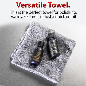 Adam's towel drying a car panel to show absorbency and streak-free finish benefit