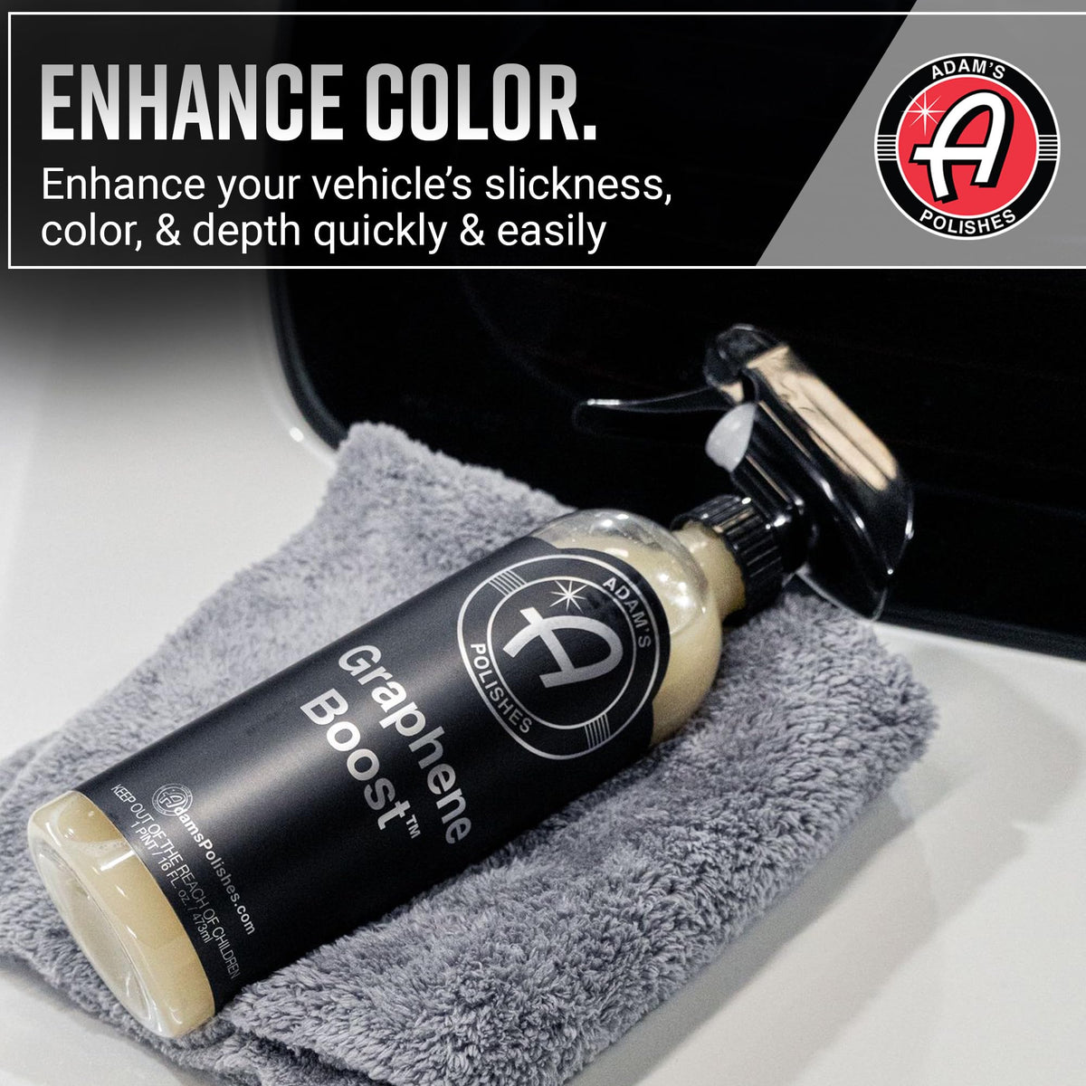 Trim and chrome detail treated with Adam's Graphene Boost for added protection