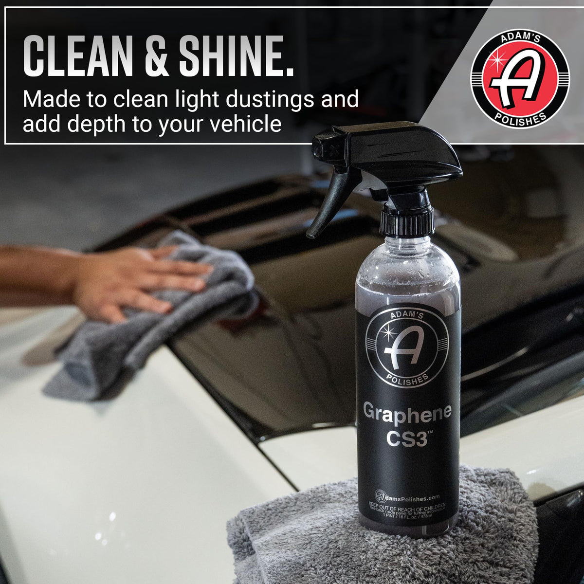 Adam's Polishes CS3 being wiped on a car panel for safe finish