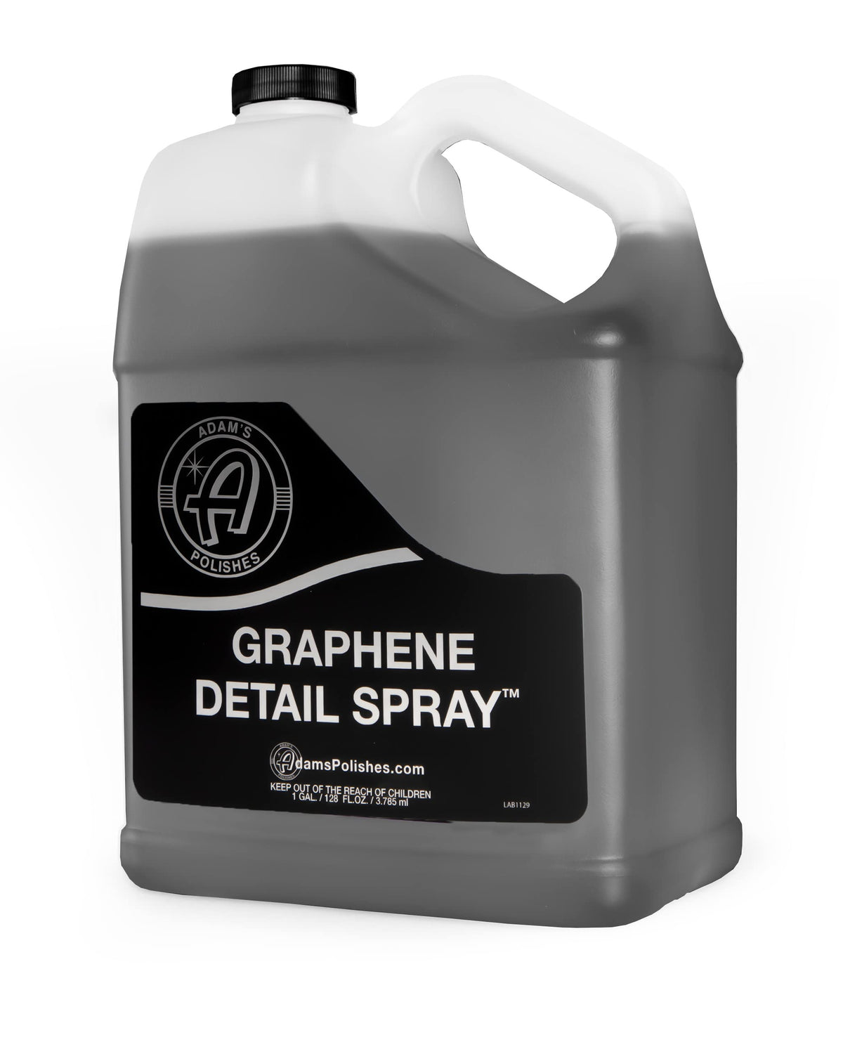 Adam's Polishes gallon showing front label, clear branding and product use benefits