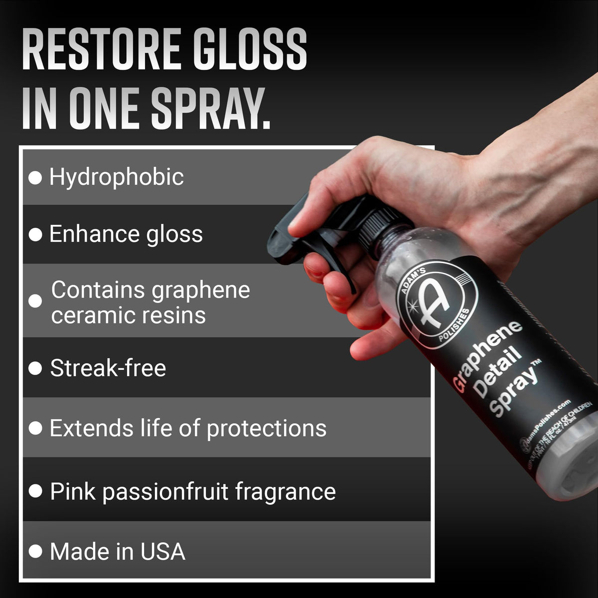 Adam's Polishes pouring gallon into spray bottle, convenient refill for detailers