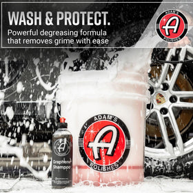 Adam's Polishes used with two-bucket wash setup reducing swirl marks