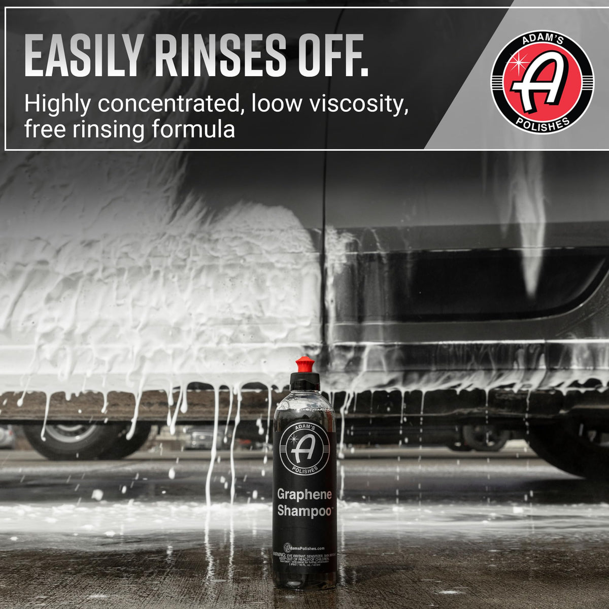 Adam's Polishes bead water on car surface showing enhanced hydrophobic effect