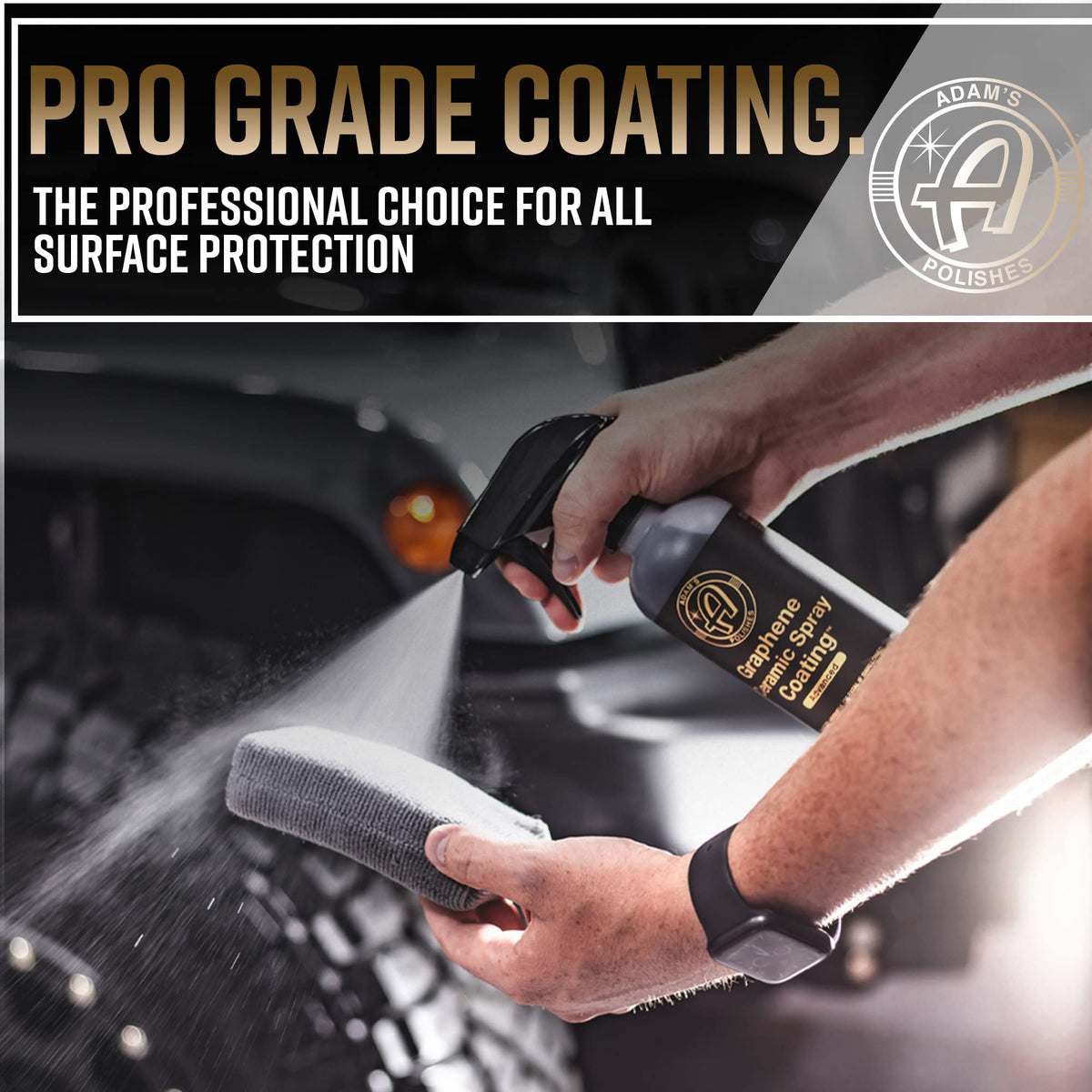 Adam's Polishes UV flashlight illuminating coated area to confirm complete application