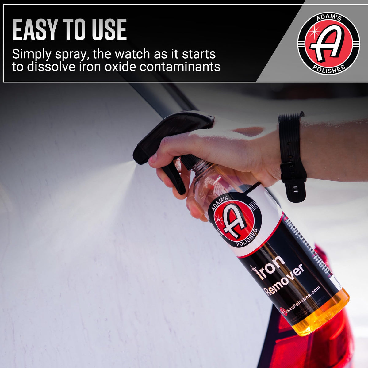 Adam's Polishes before and after on paint, visible contaminant removal benefit