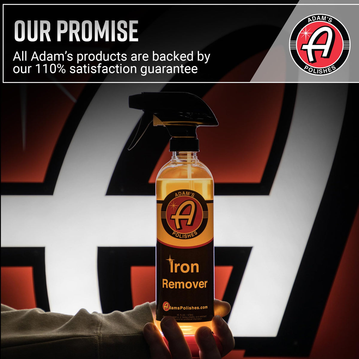 Adam's Polishes showing red reaction on paint, visual confirmation of iron removal