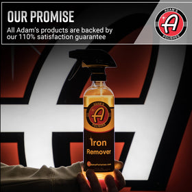 Adam's Polishes showing red reaction on paint, visual confirmation of iron removal