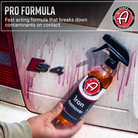 Adam's Polishes being sprayed on alloy wheel, fast iron fallout removal
