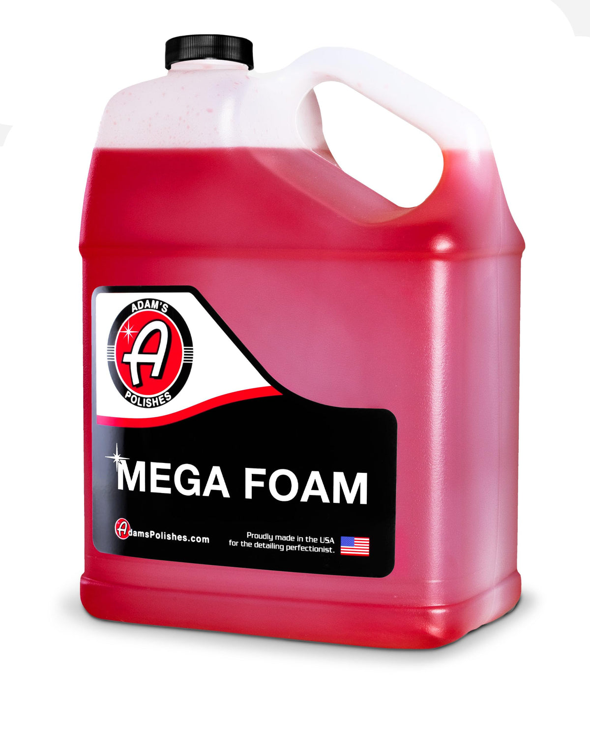 Adam's Polishes gallon bottle front view showing product and easy-pour design benefit