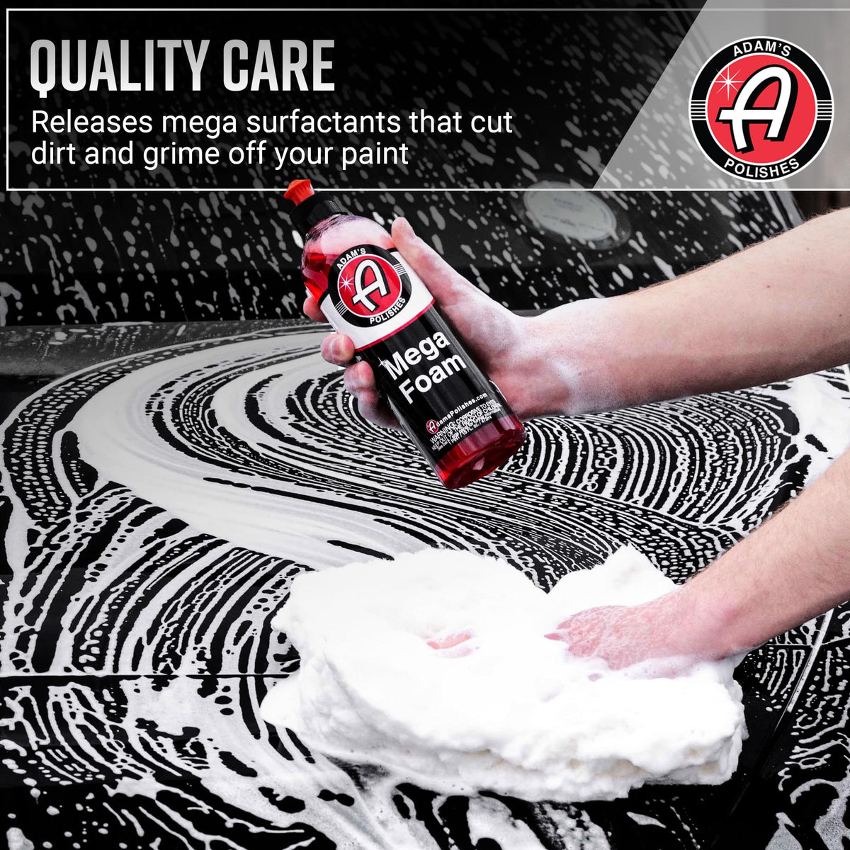 Adam's Polishes car being washed in driveway showing professional-level results at home