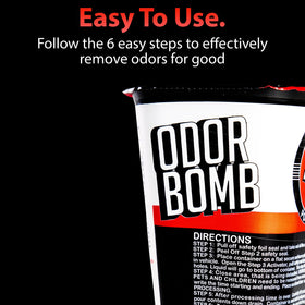 Adam's Polishes placed inside a car showing effective in‑vehicle odor removal