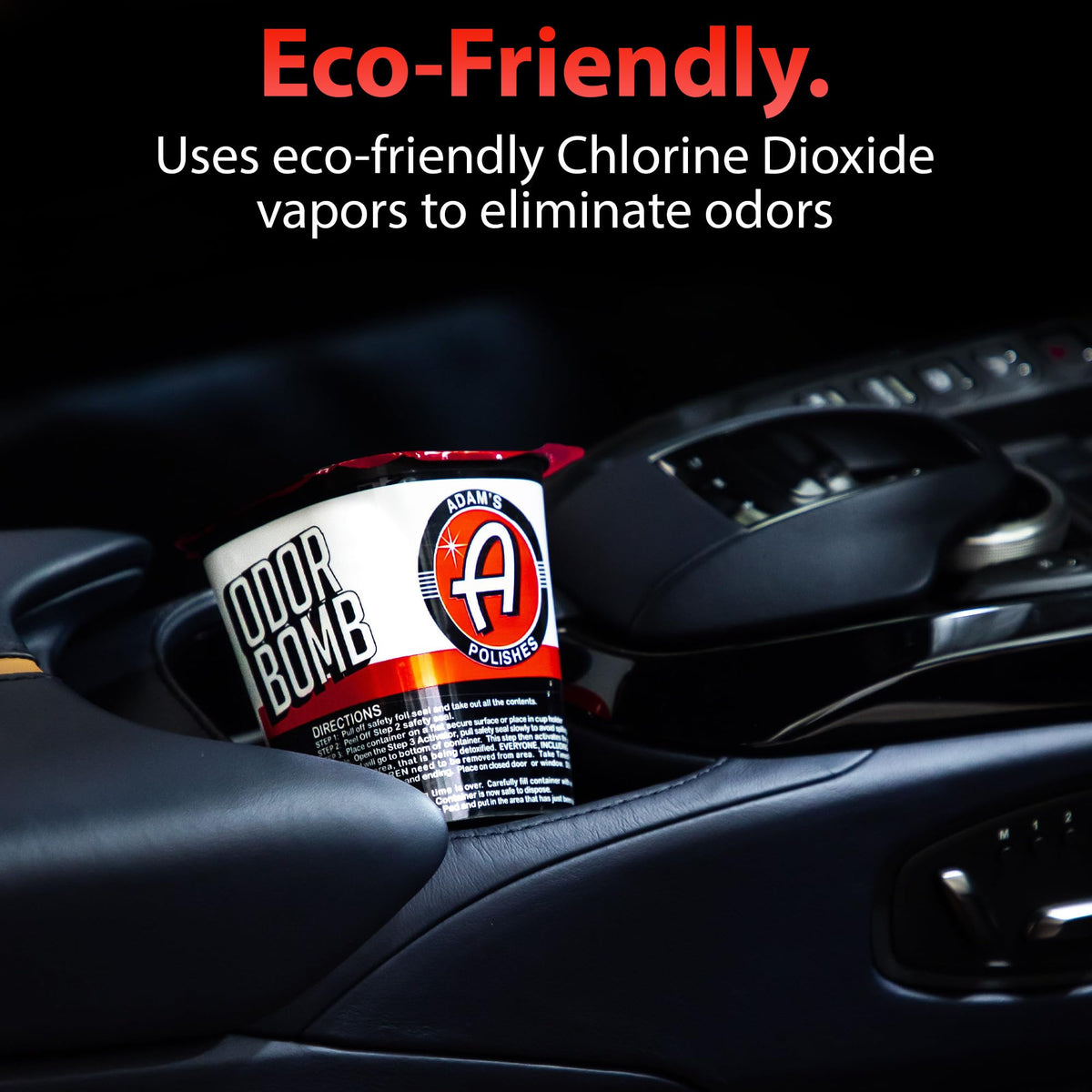 Adam's Polishes set up in a living room showing whole‑room odor treatment