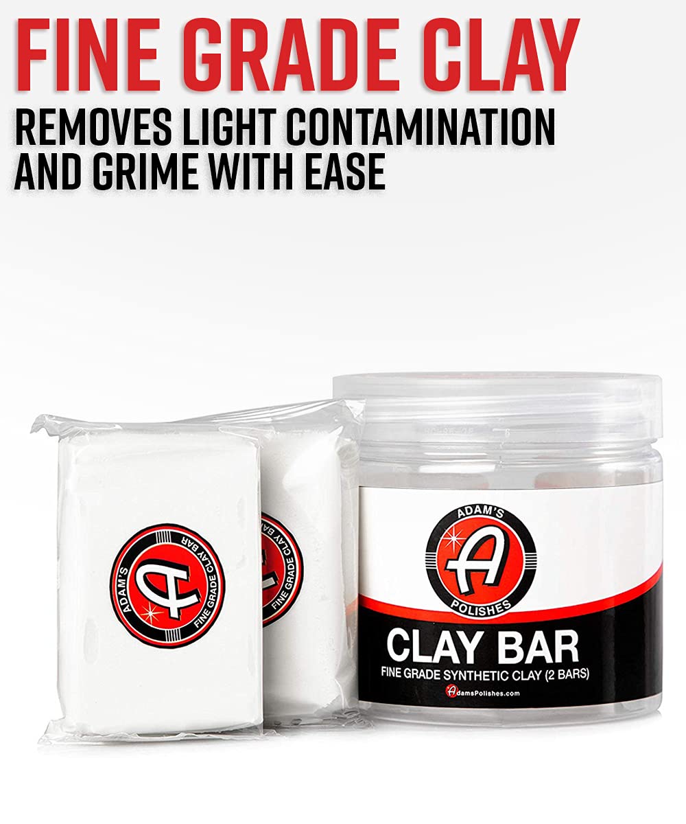 Adam's Polishes two 100g clay bars out of jar offering ready-to-use smoothness