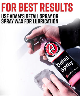 Adam's Polishes clay bar held in hand showing scale and easy handling advantage