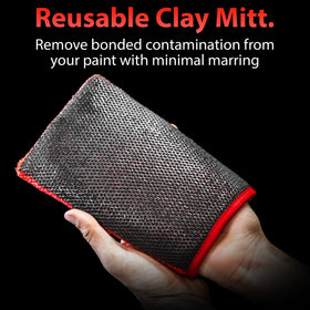 Adam's Polishes palm texture close-up showing medium-grade clay for contaminant removal