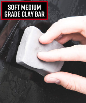 Adam's Polishes clay bar used on painted panel showing improved smoothness and visible gloss