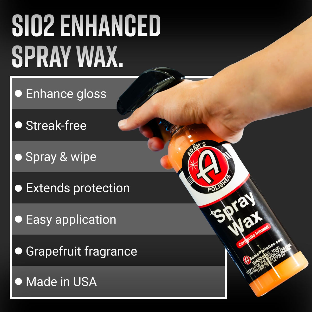 Adam's Polishes close-up of glossy liquid texture highlighting carnauba-rich formulation