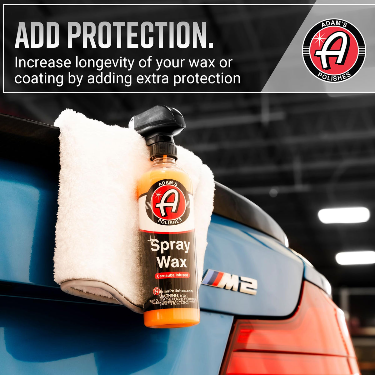Adam's Polishes label close-up showing product name and safe-surface claims for reassurance