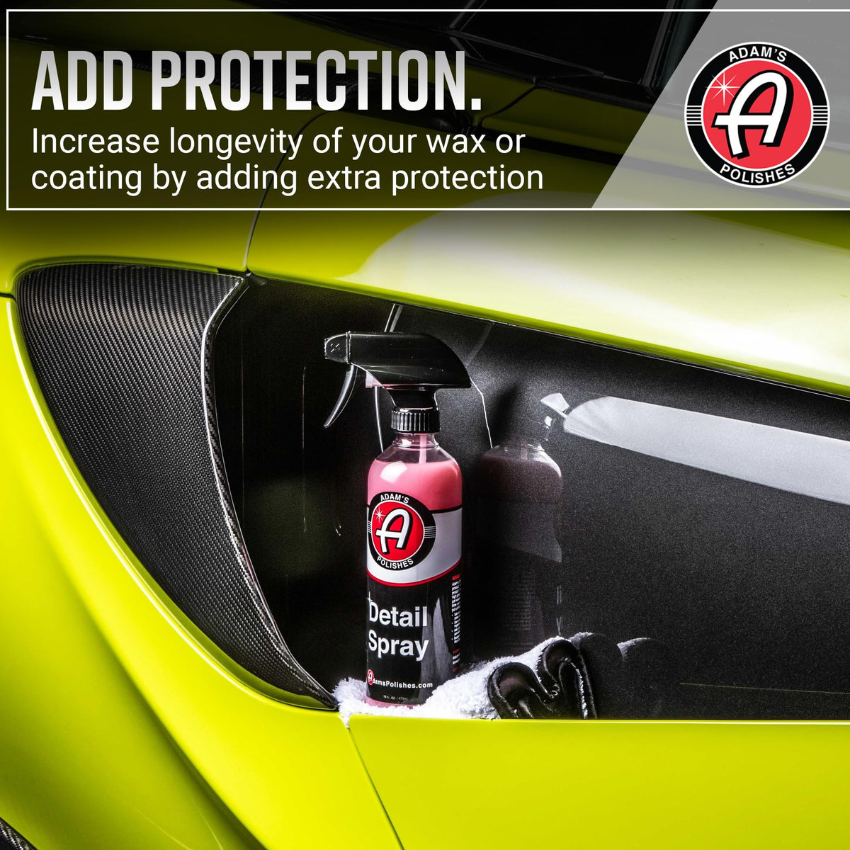 Adam's Polishes being buffed with microfiber towel showing streak-free finish benefit