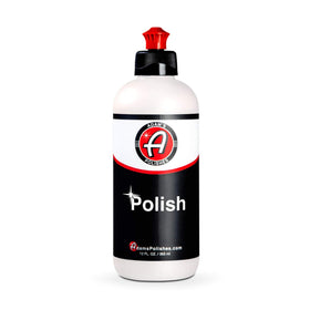 Adam's Polishes front label on 12oz bottle showing product identity and benefits