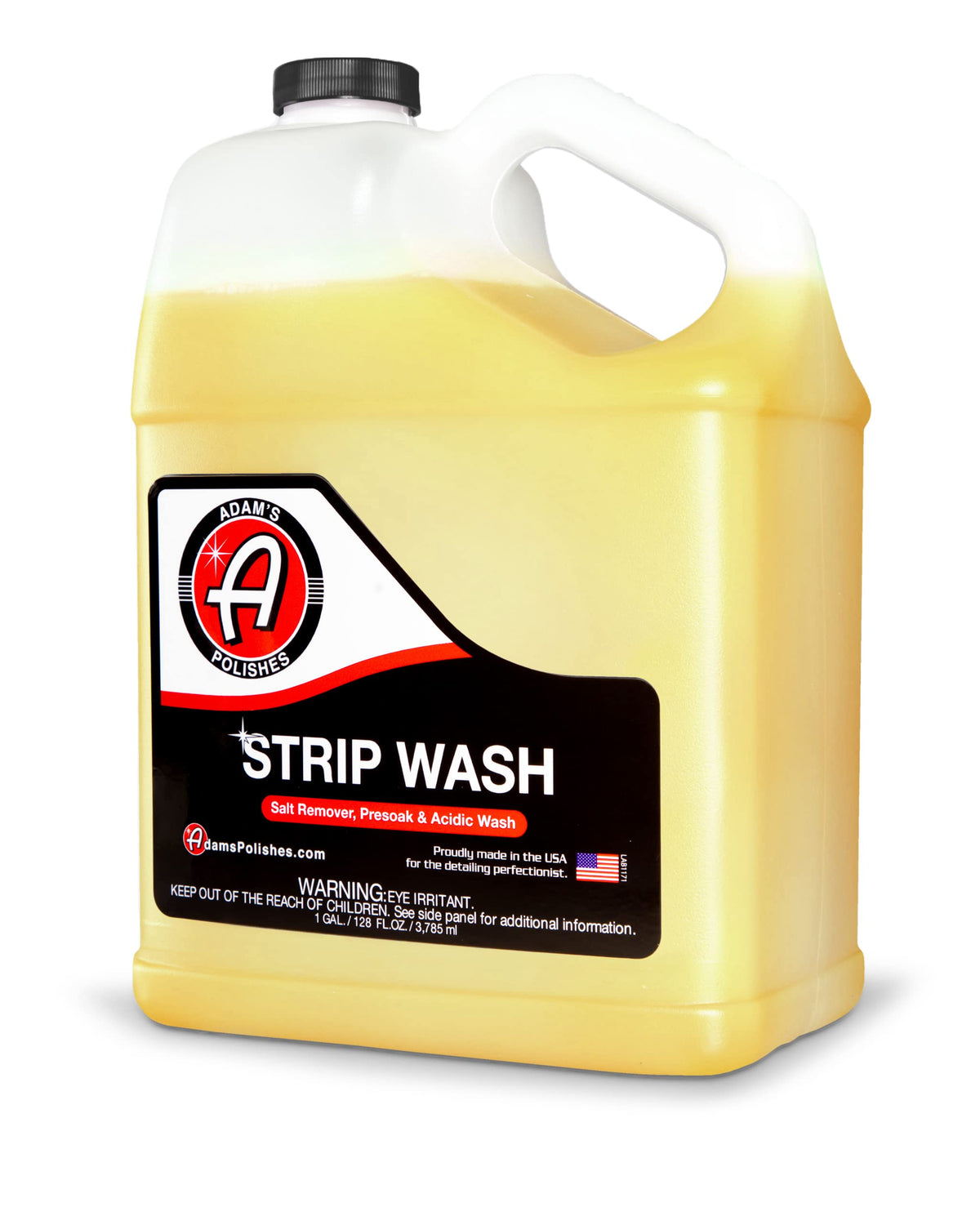 Adam's Polishes gallon front label showing product and benefits