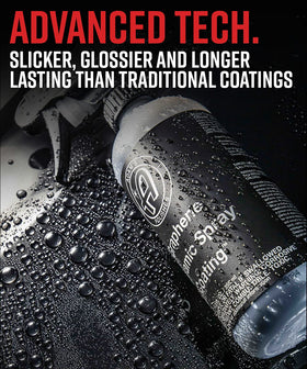 Adam's Polishes spraying on car door panel showing easy panel-by-panel use