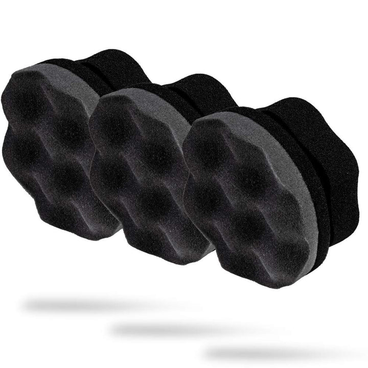 Adam's Polishes front view of three hex grip applicators showing shape and grip benefit