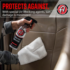 Adam's Polishes UV ingredient graphic emphasizing built-in sun protection benefits
