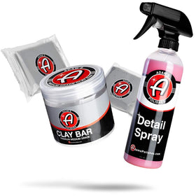 Adam's Polishes front view of clay kit showing two jars and labels for easy identification