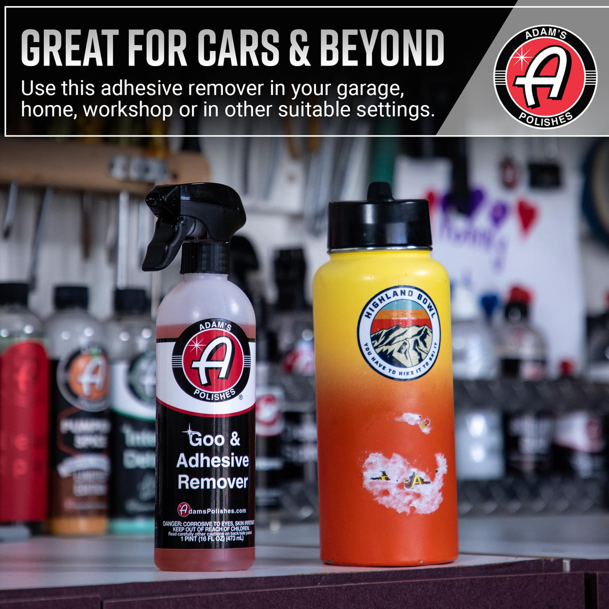 Adam's Polishes removing tree sap from outdoor gear to restore surface