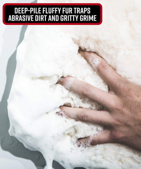 Adam's Polishes pad producing thick foam showing improved lubrication and cleaning
