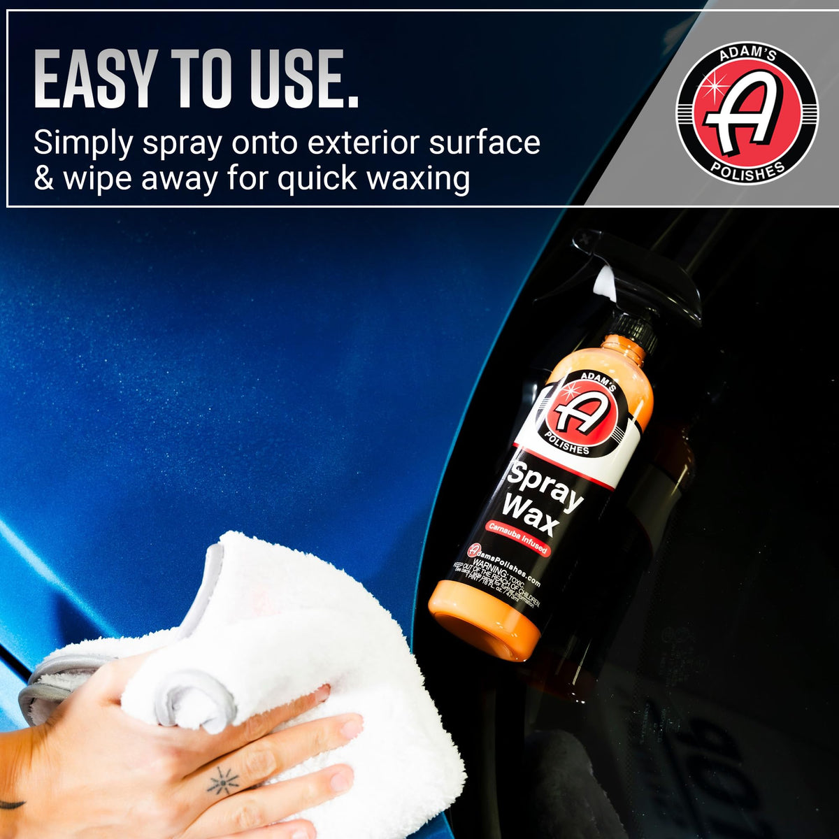 Adam's Polishes used as clay bar lubricant demonstrating smooth contamination removal