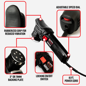 Adam's Polishes side profile highlighting ergonomic shape and low-vibration benefit