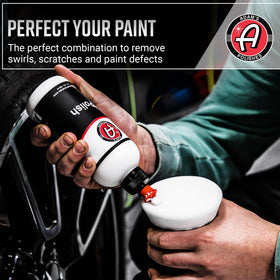Adam's Polishes held in hand to show compact scale and ease of use