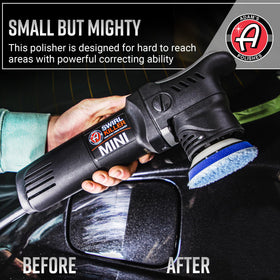 Adam's Polishes detail of 12mm throw mechanism for effective swirl removal