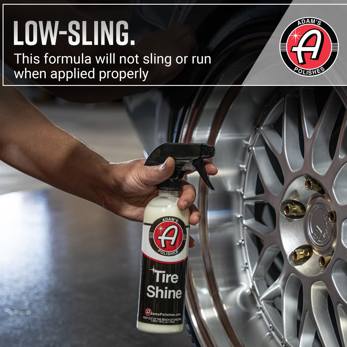 Adam's Polishes close-up of tire sidewall texture revealing deep shine